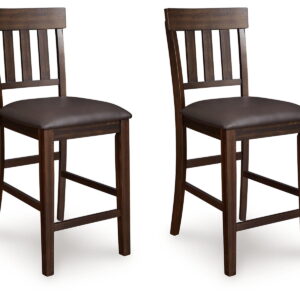 Haddigan - Upholstered Barstool (Set of 2) - Dark Brown
