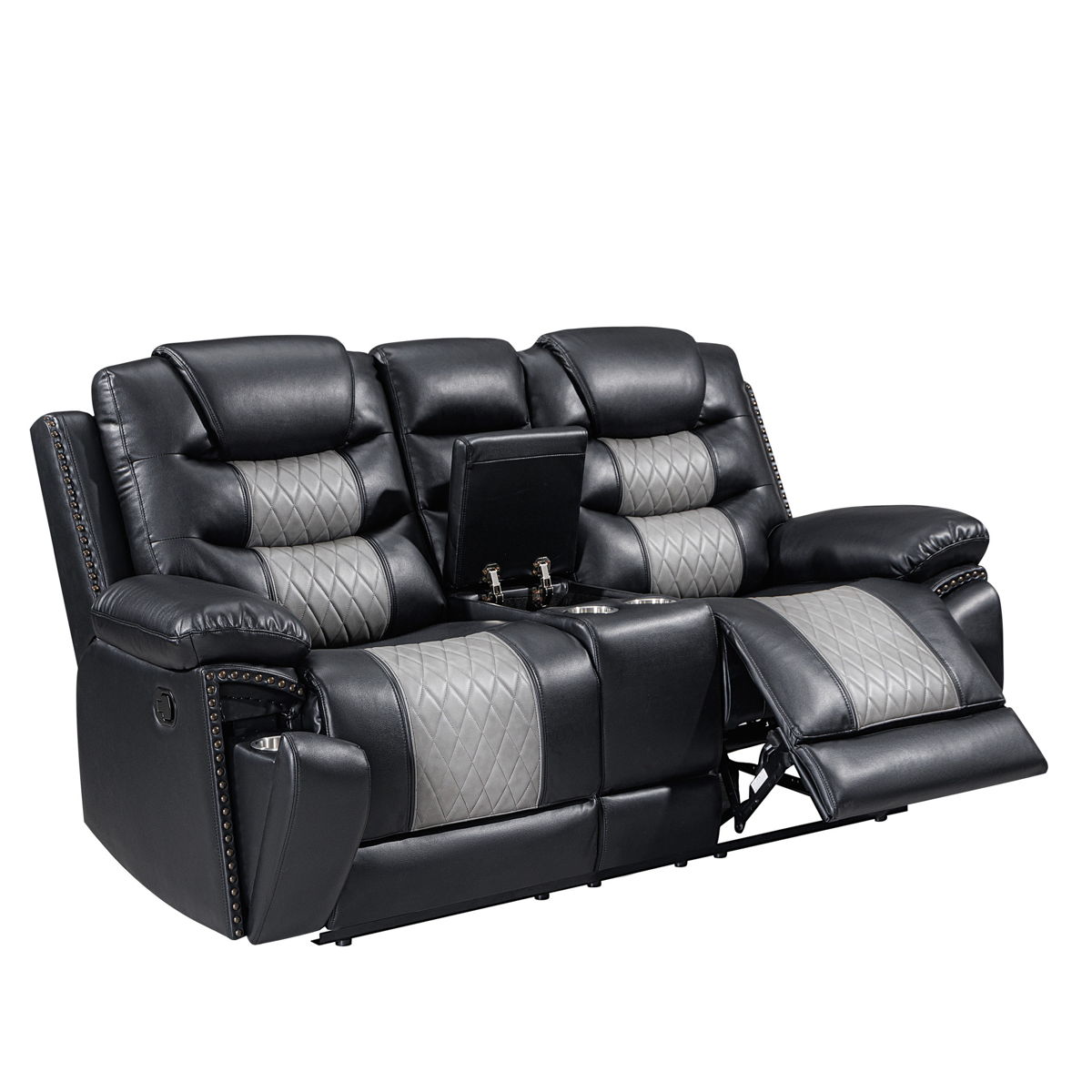 Nikko - Console Loveseat With Dual Recliners - Image 5