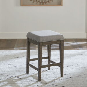 Arrowcreek - Upholstered Console Stool - Weathered Stone