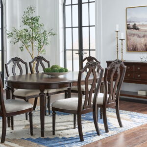 Lavinton - 8 Pc. - Dining Room Extension Table, 6 Side Chairs, Server - Brown