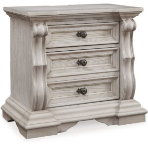 Bruchandi - Three Drawer Night Stand - Antique White