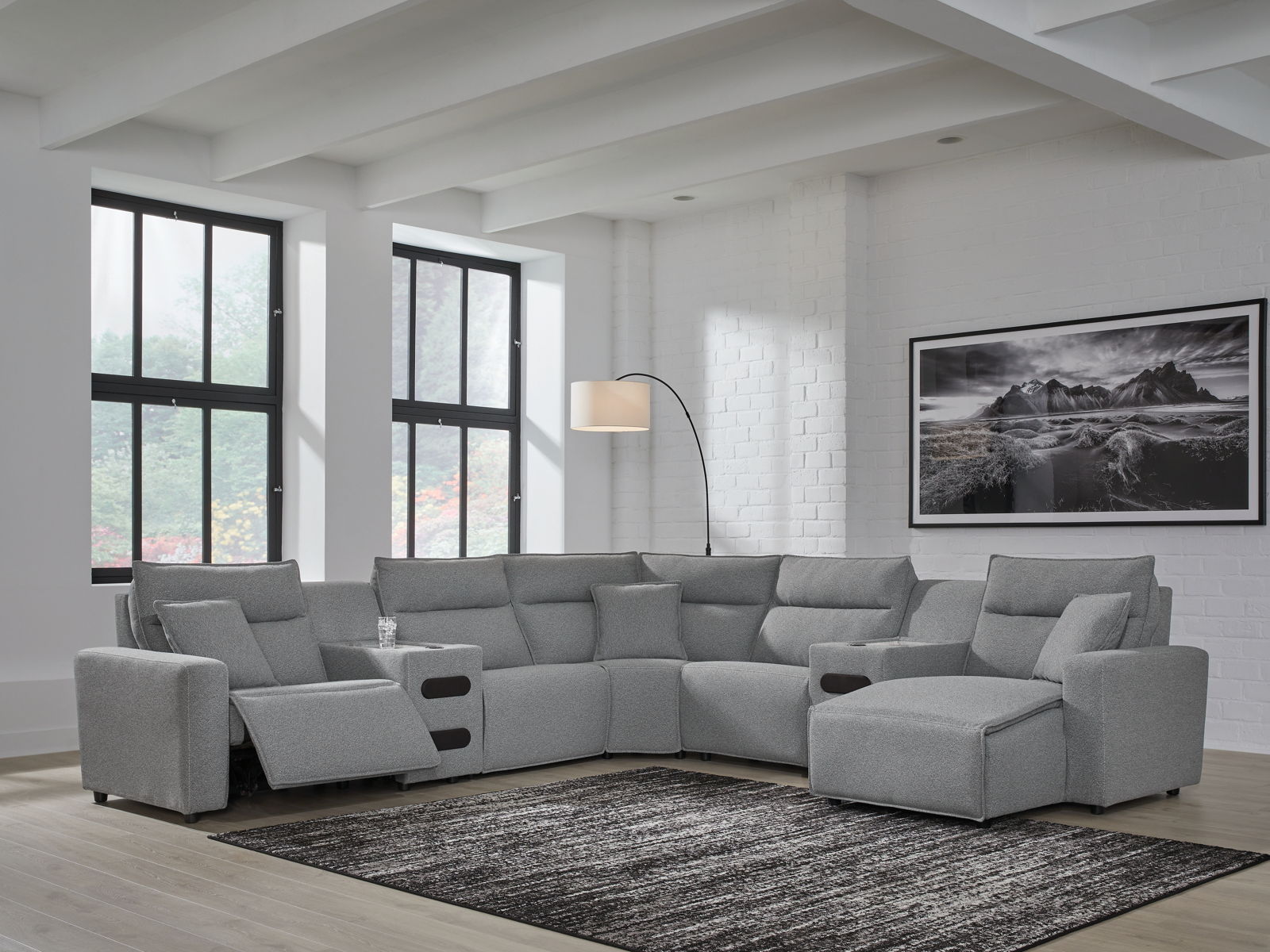Modmax II - Reclining Sectional - Salt And Pepper - Image 12
