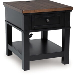 Wildenauer - Rectangular End Table - Brown / Black