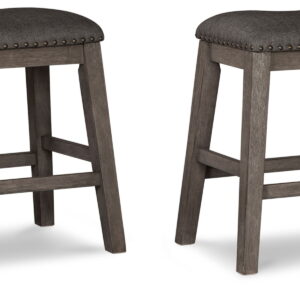 Caitbrook - Upholstered Stool (Set of 2) - Gray