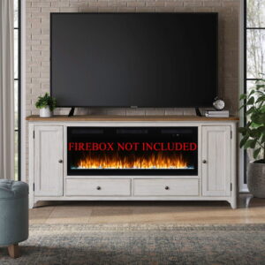 Fireplace TV Consoles - 80" Fireplace TV Console FTS - Brown