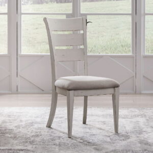 Backroads - Ladder Back Side Chair (RTA) - Weathered White & Parchment