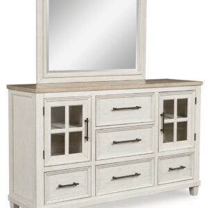 Shaybrock - Dresser And Mirror - Antique White / Brown