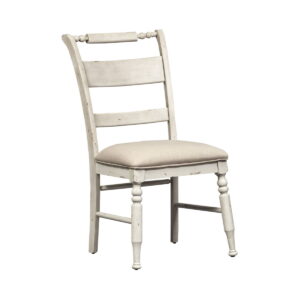 Whitney - Slat Back Side Chair - Antique Linen / Weathered Gray