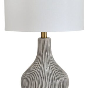 Judlen - Ceramic Table Lamp - Gray / Gold Finish