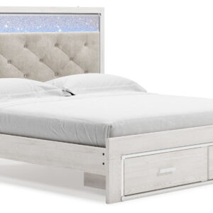 Altyra - King Upholstered Storage Bed - White