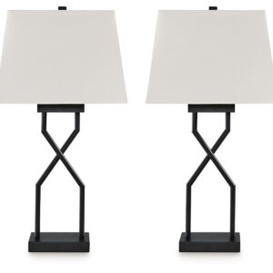Brookthrone - Metal Table Lamp (Set of 2) - Black