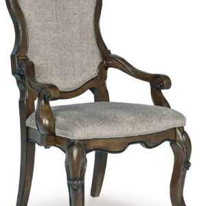 Maylee - Dining Upholstered Arm Chair (Set of 2) - Dark Brown