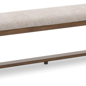 Cabalynn - Large Uph Dining Room Bench - Oatmeal / Light Brown