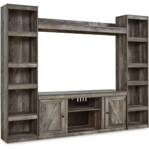 Wynnlow - 4-Piece Entertainment Center With LG TV Stand W/Fireplace Option - Gray