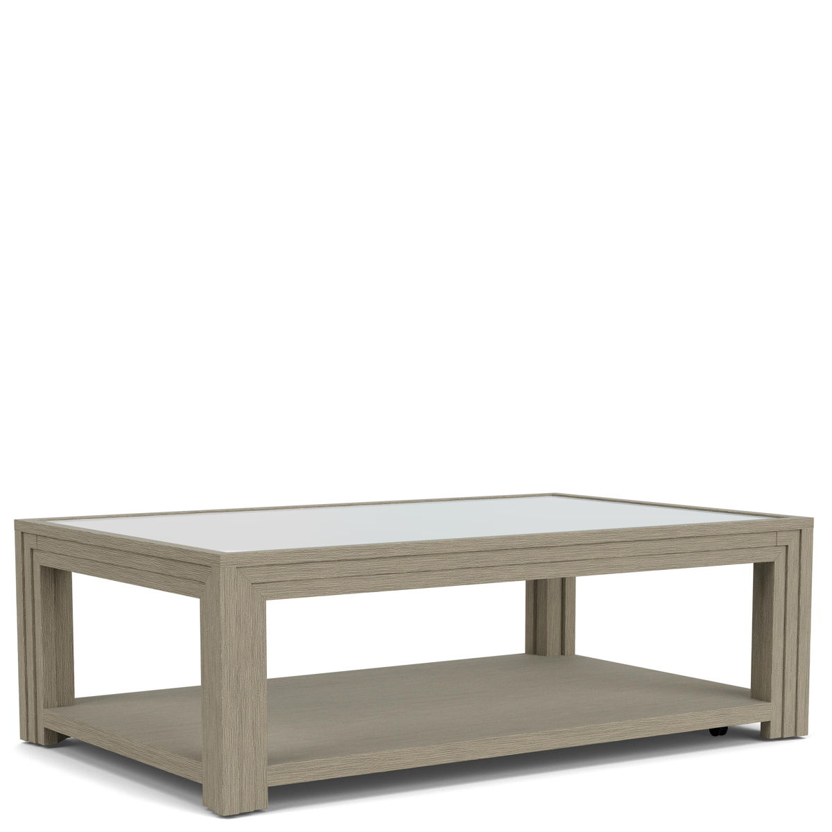 Wilde - Rectangular Glass Top Coffee Table - Light Brown - Image 2