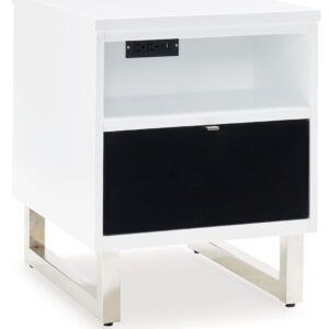 Gardoni - Chair Side End Table - White / Black