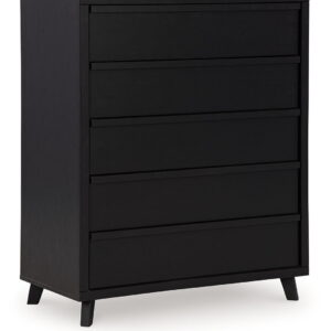 Danziar - Five Drawer Wide Chest - Black