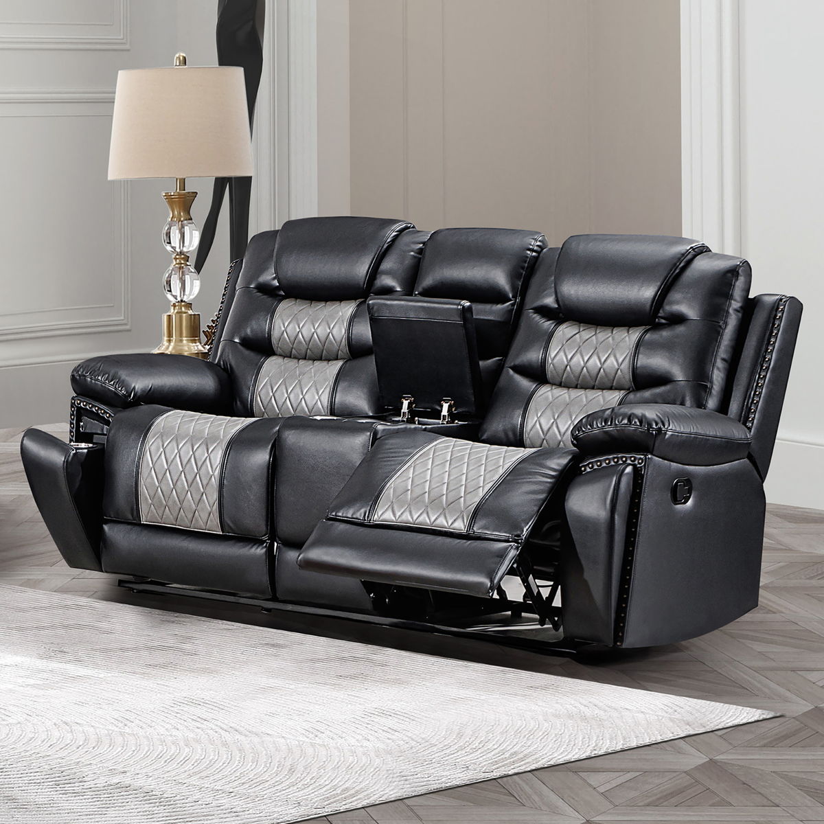 Nikko - Console Loveseat With Dual Recliners - Image 28