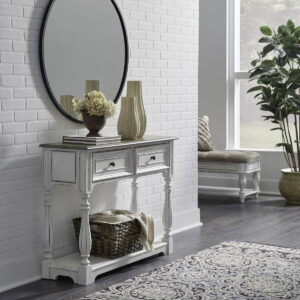 Magnolia Manor - Hall Console Bottom With Shelf For Display & Storage - Antique White