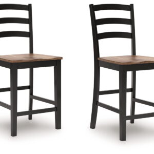Wildenauer - Barstool (Set of 2) - Brown / Black