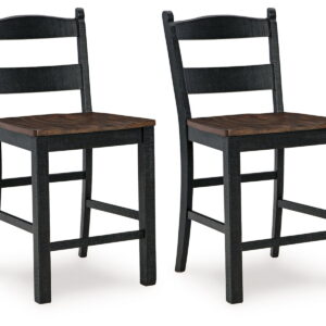 Valebeck - Barstool (Set of 2) - Black / Brown