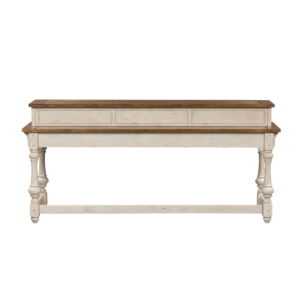 Morgan Creek - Console Bar Table - Antique White / Wirebrushed Tobacco Accents