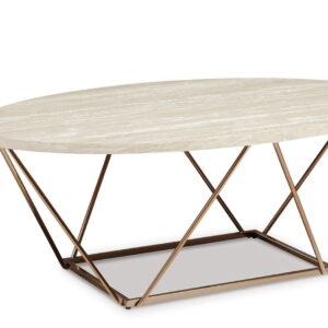 Tarica - Occasional Table Set (Set of 3) - White / Metallic