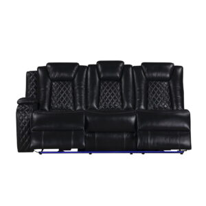 Orion II - LAF Sofa With Power Headrest & Footrest - Black