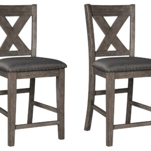 Caitbrook - Upholstered Barstool (Set of 2) - Gray
