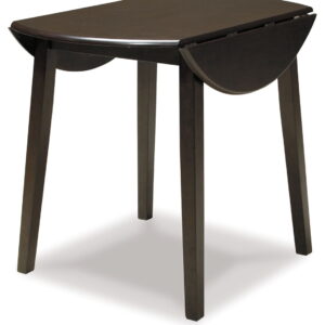 Hammis - Round DRM Drop Leaf Table - Dark Brown