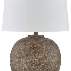 Neavesboro - Metal Table Lamp - Antique Brown / White