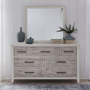 Backroads - Dresser & Mirror - Weathered White