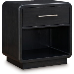 Rowanbeck - One Drawer Night Stand - Black