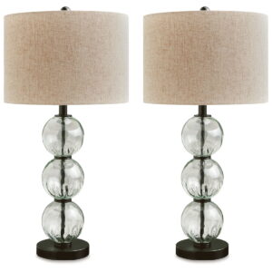 Airbal - Glass Table Lamp (Set of 2) - Clear / Black