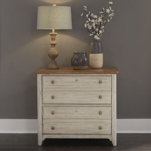 Farmhouse Reimagined - Lateral File - Antique White / Chestnut Tops
