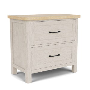 Glenndale - Two Drawer Nightstand - Aged White / Wheat
