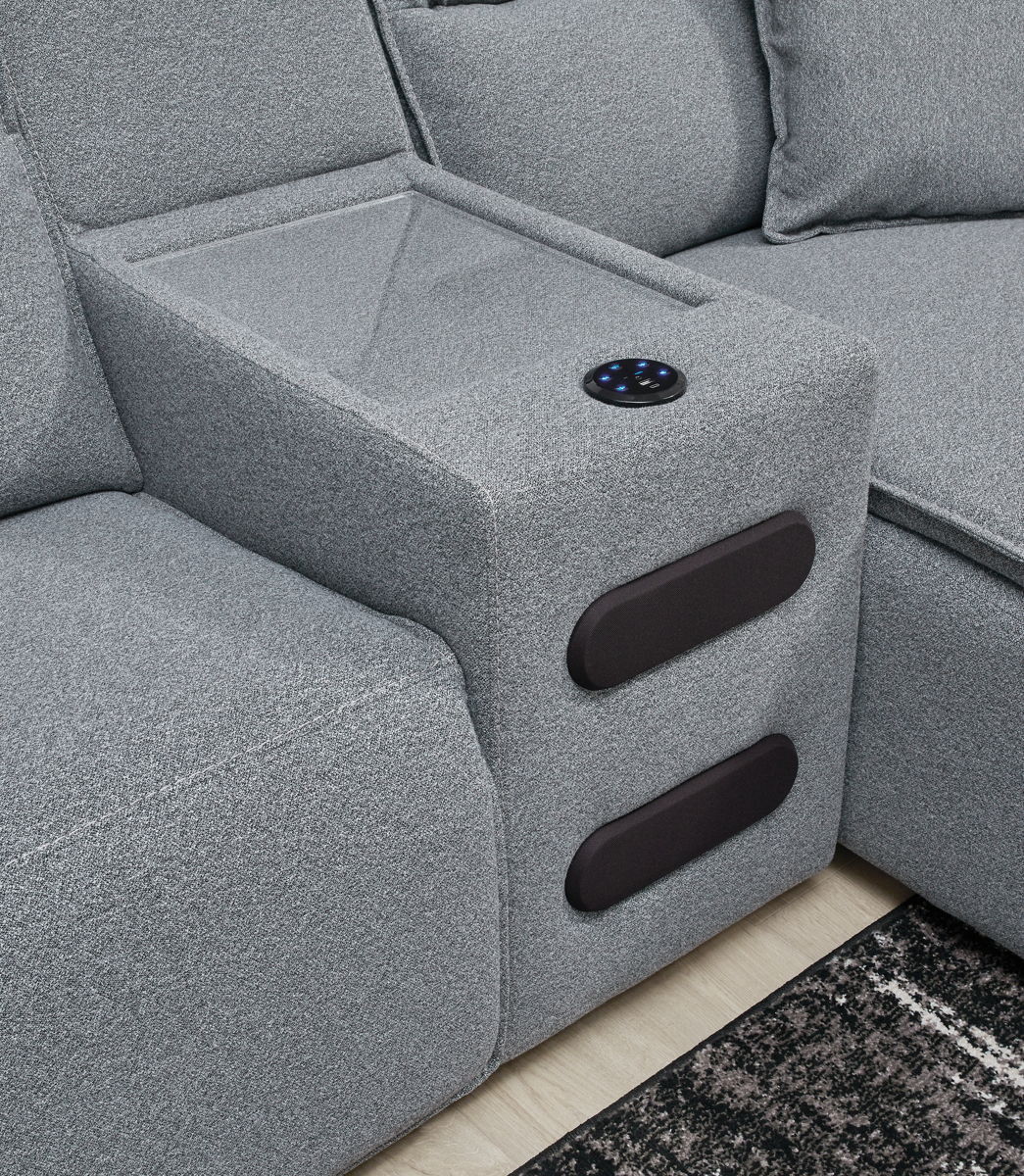Modmax II - Reclining Sectional - Salt And Pepper - Image 5