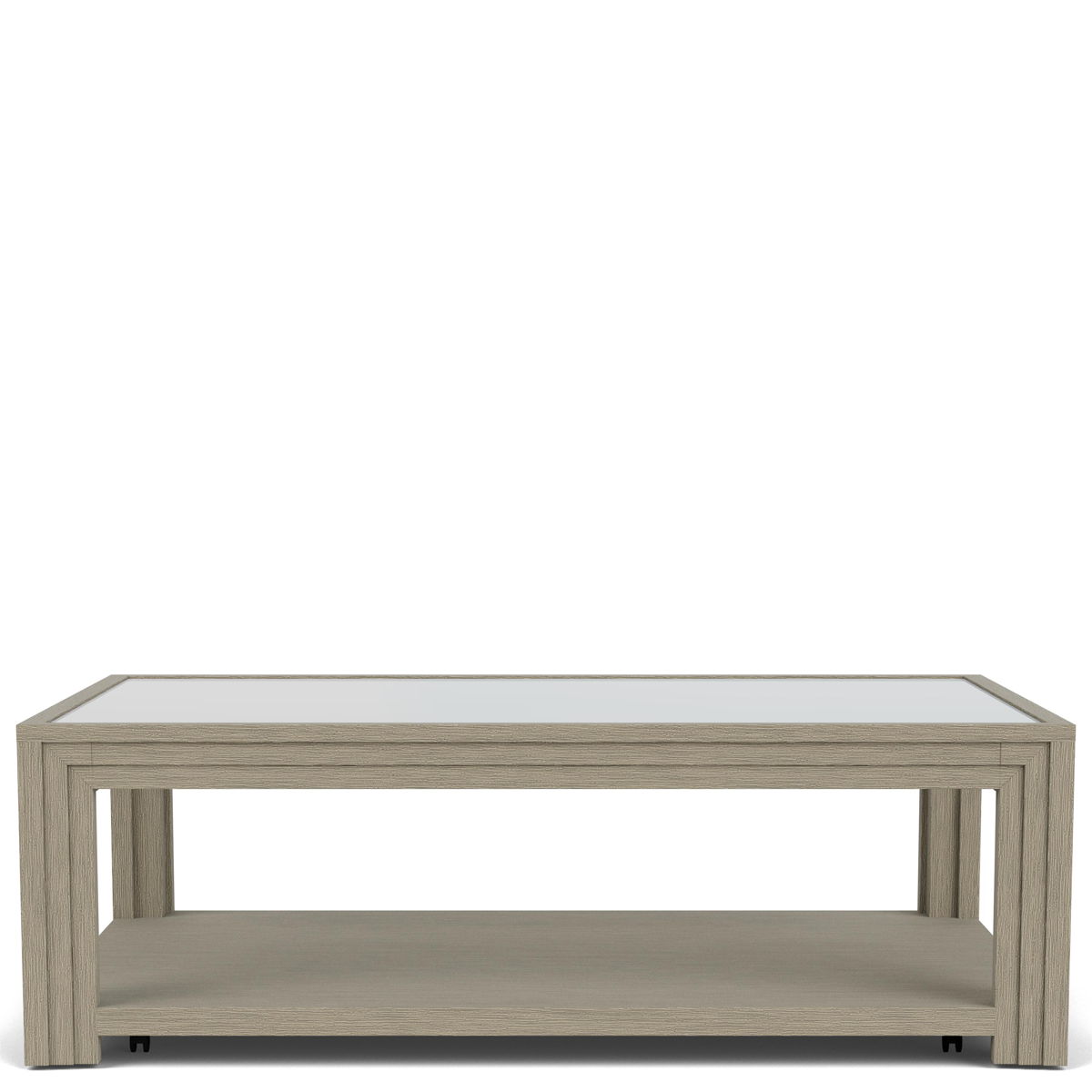 Wilde - Rectangular Glass Top Coffee Table - Light Brown