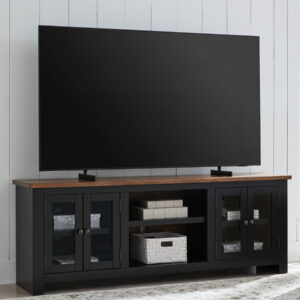 Wildenauer - XL TV Stand With Fireplace Option - Brown / Black