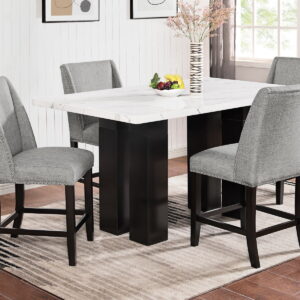Faust - Adjustable Table With 4 Counter Chair - Gray