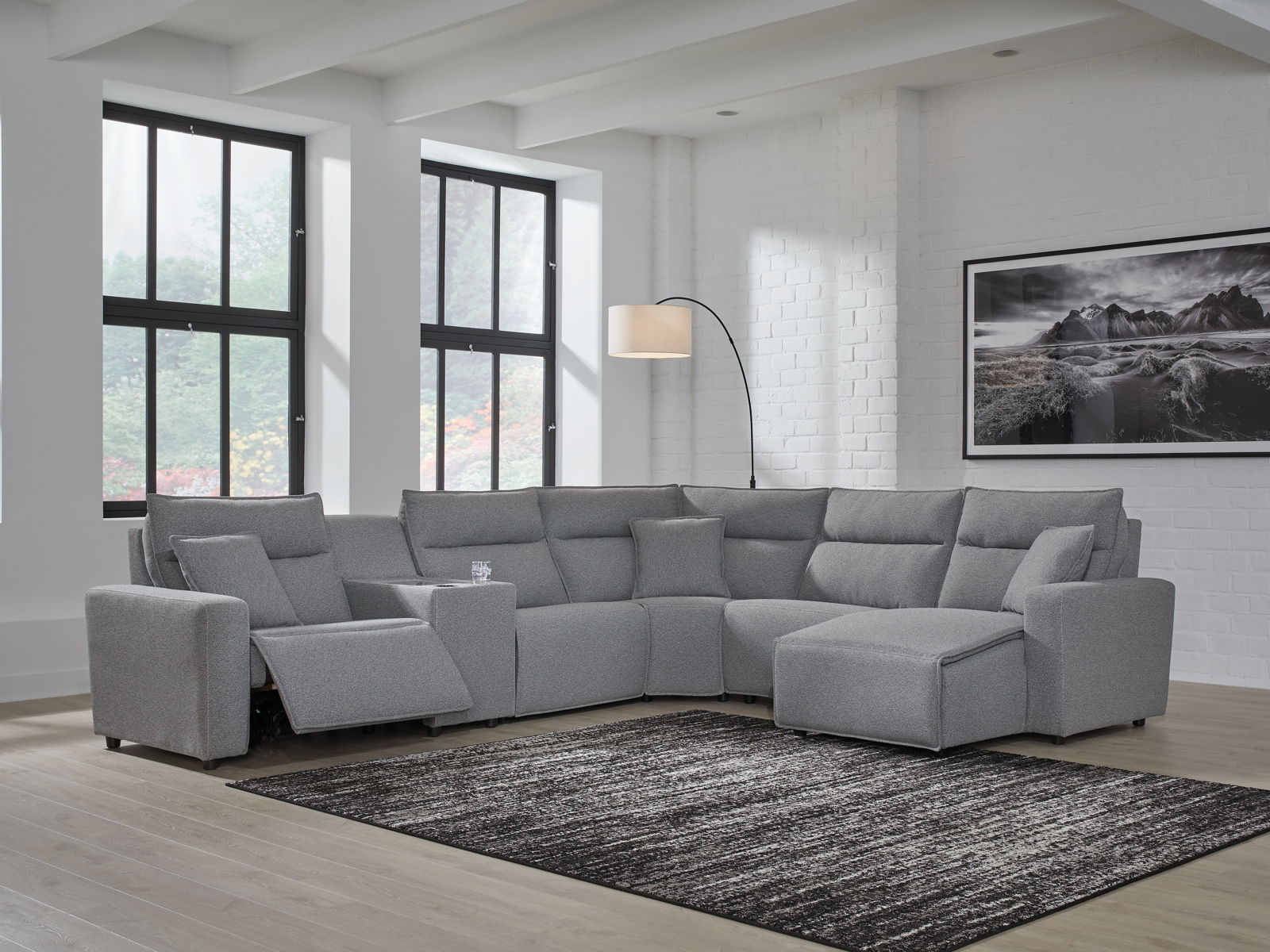 Modmax II - Reclining Sectional - Salt And Pepper - Image 16