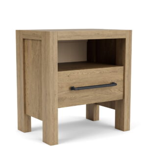Davie - Wood One Drawer Nightstand - Light Brown