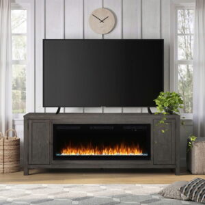 Fireplace TV Consoles - 406 78" Console With Fire FTS - Brown