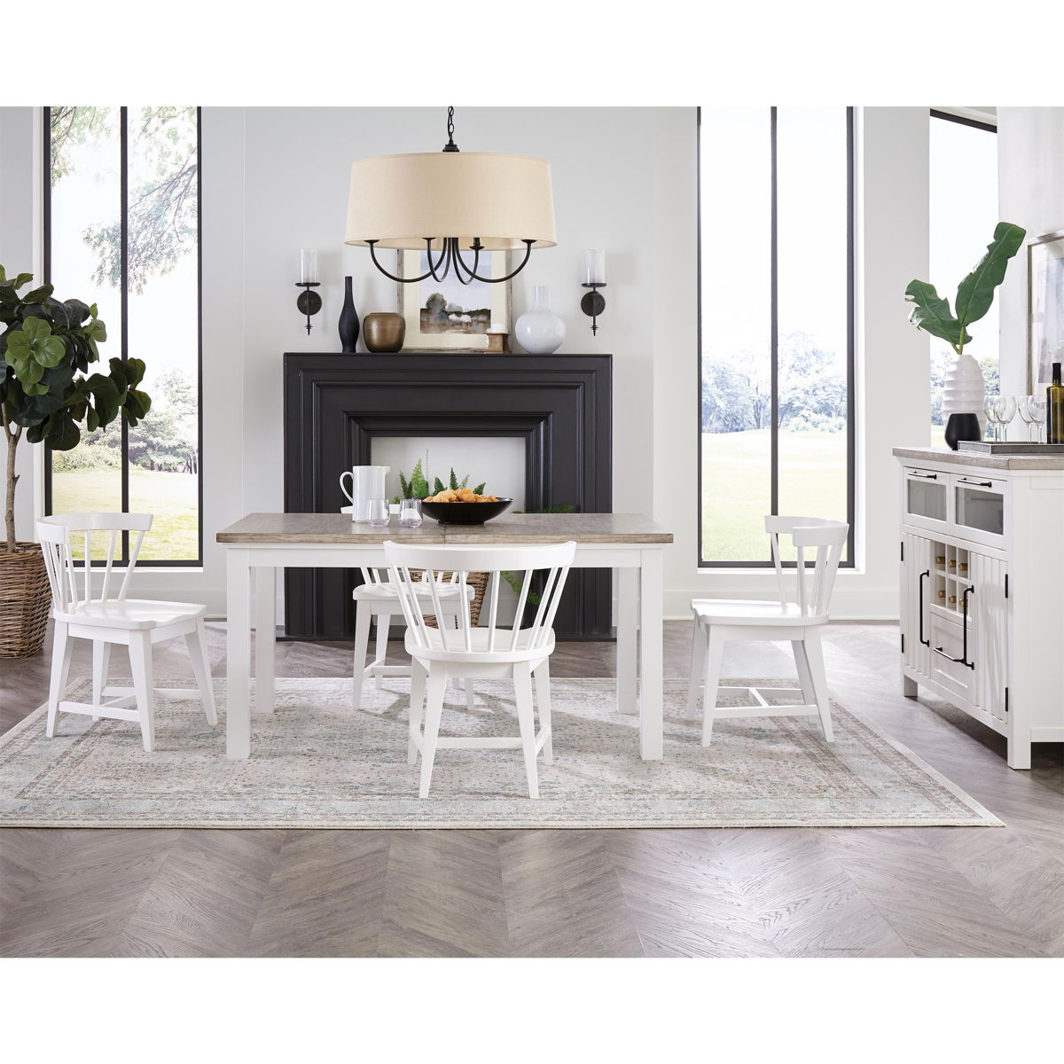 Cora - Rectangular Leg Dining Table - Cloud / Fog - Image 7
