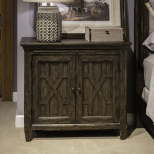 Paradise Valley - 2 Door Bedside Chest With Charging Station - Saddle Brown