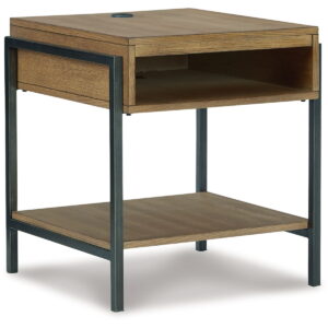 Fridley - Rectangular End Table - Brown / Black