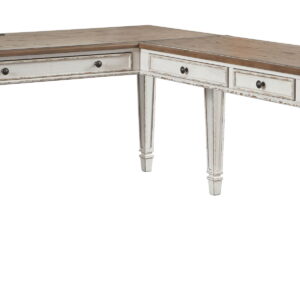 Realyn - Home Office L Shaped Desk - White / Brown