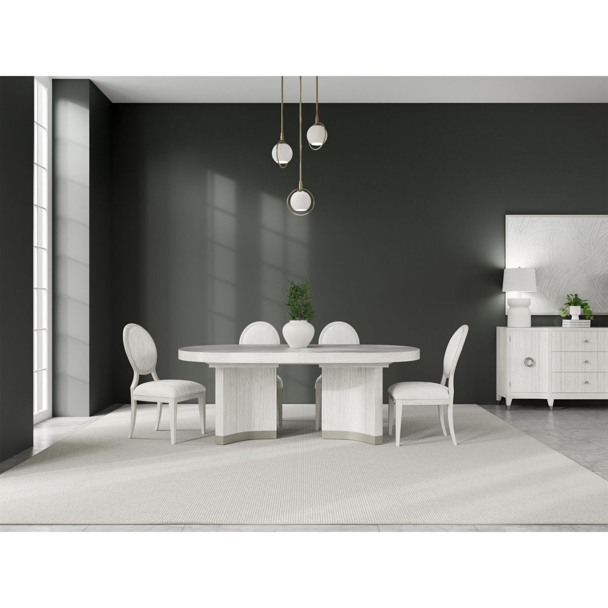 Hepburn - Oval Back Upholstered Side Chair (Set of 2) - White - Image 3