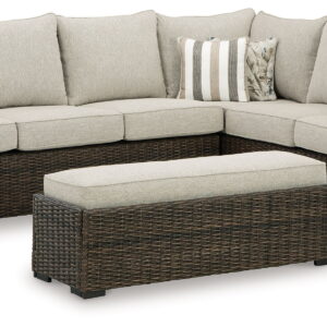 Brook Ranch - Sofa Sectional, Bench With Cushion (Set of 3) - Brown