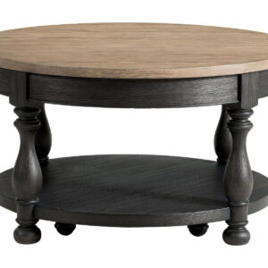 Barrington - 2 Tone Round Coffee Table - Antique Oak / Matte Black